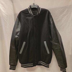 STEWART & STRAUSS VARSITY JACKET WOOL GENUINE LEATHER COAT MEN'S SIZE XL